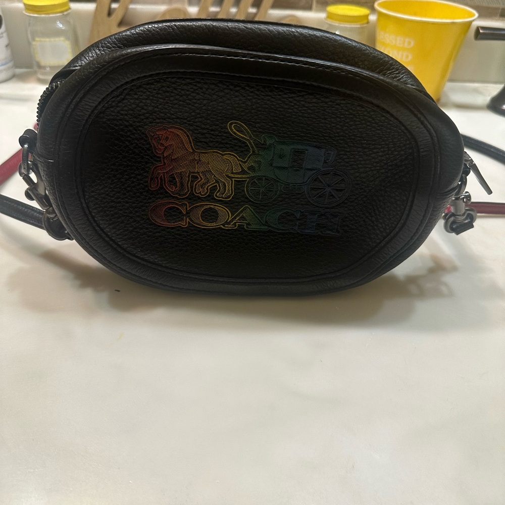Coach Black and Red Leather Bag